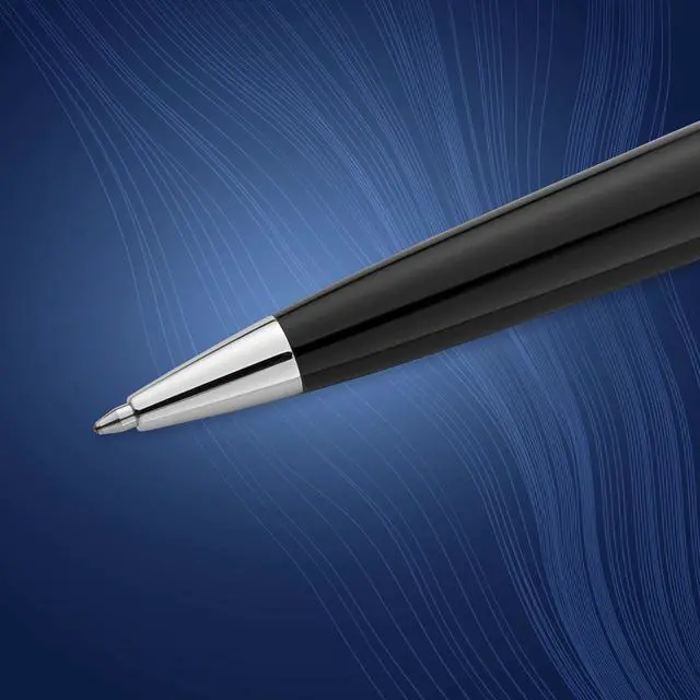 Alt view image 11 of 14 - Expert Ballpoint Pen, Gloss Black with Chrome Trim, Medium Tip, Blue Ink, Luxury Pen in Gift Box - Supreme Writing Comfort, Signature Style, Polished, Professional
