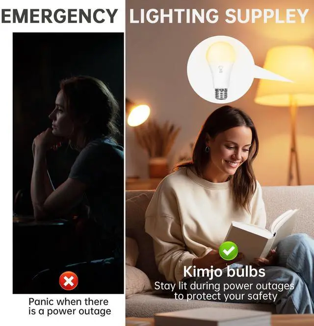 Alt view image 10 of 14 - Rechargeable Light Bulbs with Remote, Battery Light Bulb with Hook 6 Pack | 2600mAh Battery Operated Light Bulbs, Wireless, Emergenc, Timer, A19 Light Bulb,3 Colors Dimmable for Home