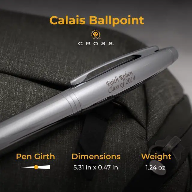 Alt view image 12 of 14 - Cross Calais Engraved Ballpoint Pen, Chrome, Two-Line Personalization up to 30 Characters Each, Gift for Graduation, Retirement, Career Advancement, New Job, Cross Gift Box Included