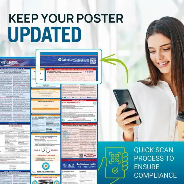 Alt view image 10 of 14 - Indiana 2026 Labor Law Poster State & Federal Compliance OSHA, EEOC, FMLA, Minimum Wage Durable, Laminated & Waterproof Workplace Employment Poster Made in USA 26 x 39.5, 2-Pack