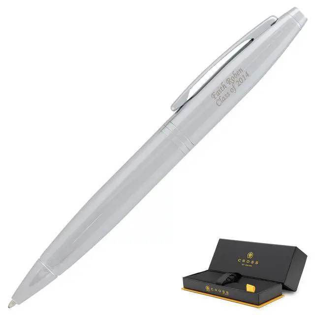Alt view image 8 of 14 - Cross Calais Engraved Ballpoint Pen, Chrome, Two-Line Personalization up to 30 Characters Each, Gift for Graduation, Retirement, Career Advancement, New Job, Cross Gift Box Included