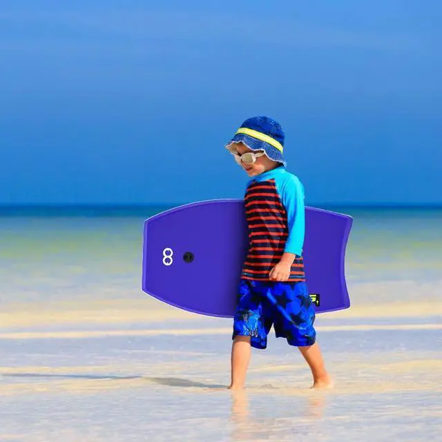 Alt view image 14 of 14 - Bodyboard 33-inch/37-inch/42-inch Premium IXPE Body Board with Coiled Wrist Leash, Super Lightweight EPS Core and HDPE Slick Bottom, Perfect Surfing for Kids Teens and Adults