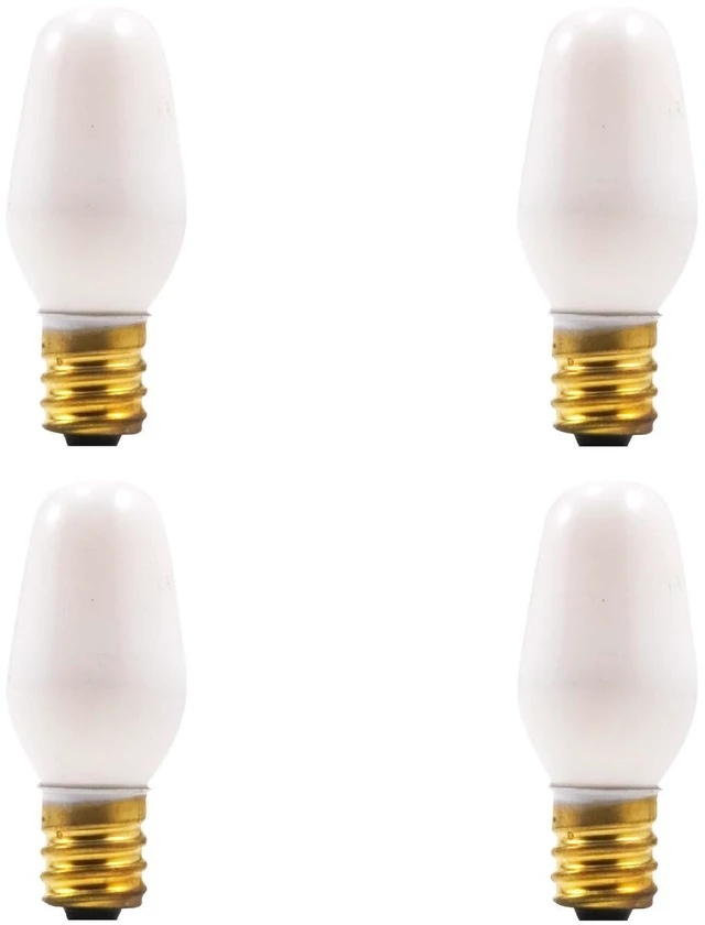 Alt view image 9 of 10 - 13544-7C7/W/BL/4PK 120V Night Light Bulb,Incandescent, Warm White 7 watts