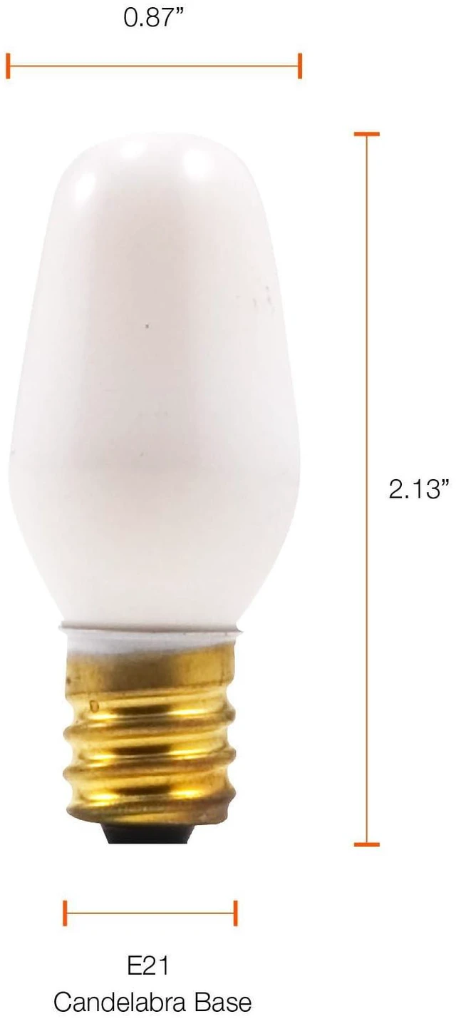 Alt view image 10 of 10 - 13544-7C7/W/BL/4PK 120V Night Light Bulb,Incandescent, Warm White 7 watts