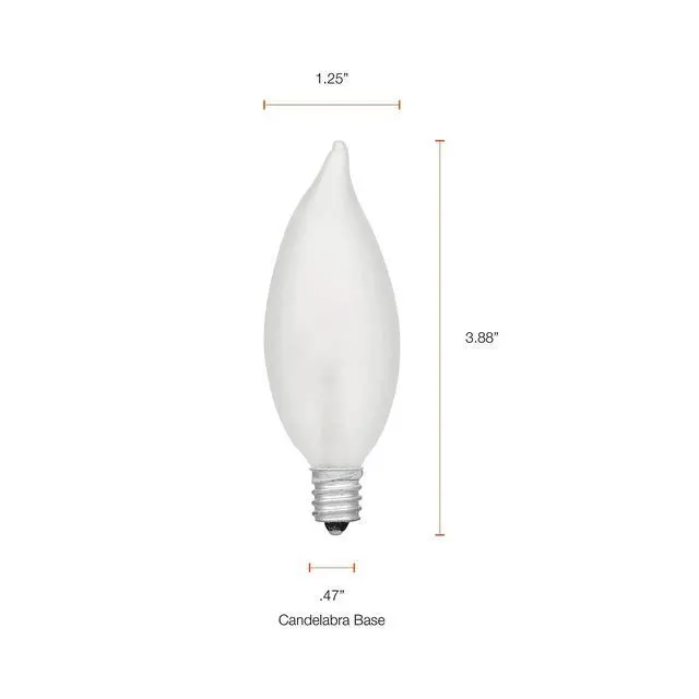 Alt view image 12 of 12 - Sylvania Double Life Incandescent Light Bulb, B10, 40W, Dimmable, Candelabra Base, 285 Lumens, Frosted - 6 Count (Pack of 1) (15323)