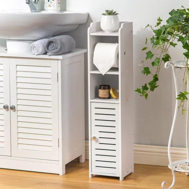 Alt view image 5 of 8 - Toilet Paper Holder Stand: Small Space Bathroom Storage for Renters
