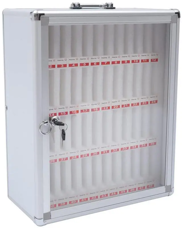 Alt view image 8 of 14 - 48 Slots Aluminum Alloy Cell Phone Lock Box | Cell Phone Locker for Classroom, Cell Phones Storage Cabinet, Freestanding / Wall-Mounted, Can be Carried by Hand