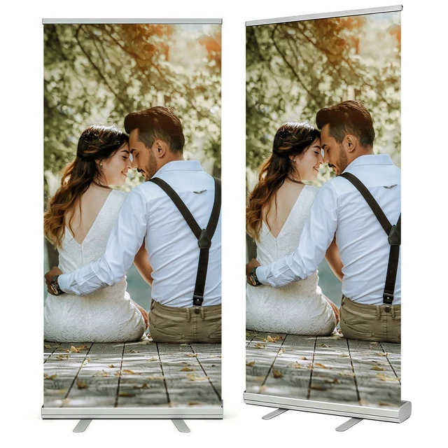 Alt view image 8 of 14 - Custom Retractable Banner with Aluminum Frame,Portable and Durable 33"x81" Personalized Banners for Events,Promotion,Advertising,Birthday,Wedding (Style 2)
