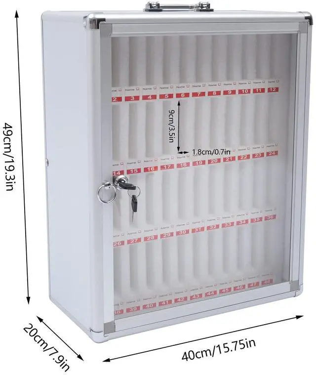Alt view image 10 of 14 - 48 Slots Aluminum Alloy Cell Phone Lock Box | Cell Phone Locker for Classroom, Cell Phones Storage Cabinet, Freestanding / Wall-Mounted, Can be Carried by Hand