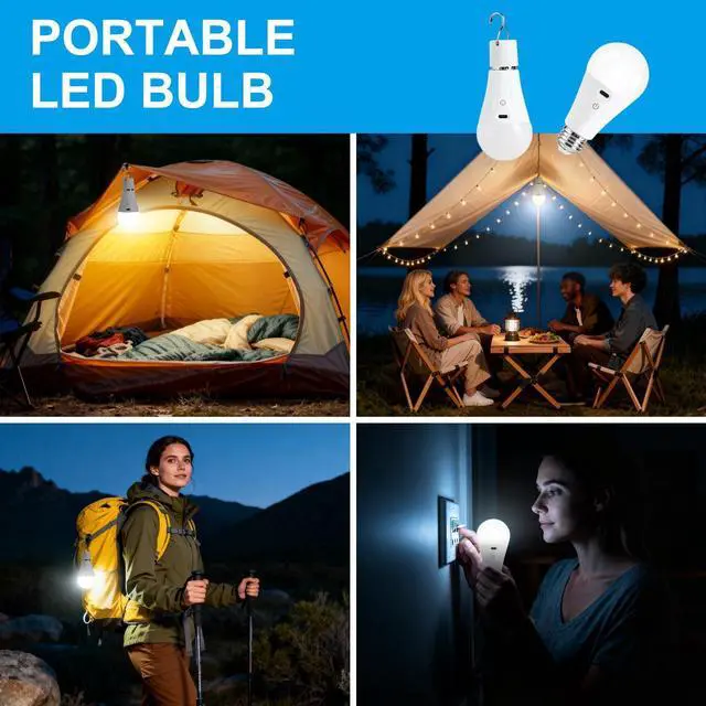 Alt view image 14 of 14 - Rechargeable Light Bulbs with Remote and USB Charging, 3 Colors Dimmable Battery Operated Light Bulb with 4 Timer, A19 Wireless Light Bulbs for Wall Sconce, Not-Hardwired, 2 Pack