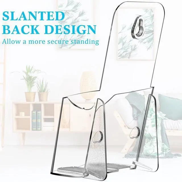 Alt view image 11 of 14 - 20 Pieces Acrylic Brochure Holder 4 x 8 Inches Rack Card Holder Clear Pamphlet Holders Display Stand for Vendors, Brochure, Trifold, Magazine, Pamphlet, Booklets