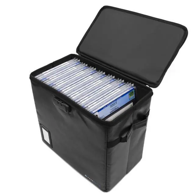 Alt view image 8 of 14 - Graded Comic Book Storage Fits 30 CGC Graded Comics, Hard Shell Fire Resistant Comic Bin with Three Internal Comic Book Box Dividers, Includes Zipper Lock