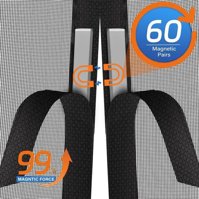 Alt view image 11 of 14 - Upgraded PET Mesh Magnetic Screen Door Stronger Than Fiberglass and Polyester,Hands Free,Keep Bugs Out,Pet & Kid Friendly,Suitable for Sliding Doors,Patio and French Doors-72" X 80"