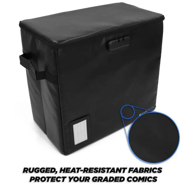 Alt view image 12 of 14 - Graded Comic Book Storage Fits 30 CGC Graded Comics, Hard Shell Fire Resistant Comic Bin with Three Internal Comic Book Box Dividers, Includes Zipper Lock