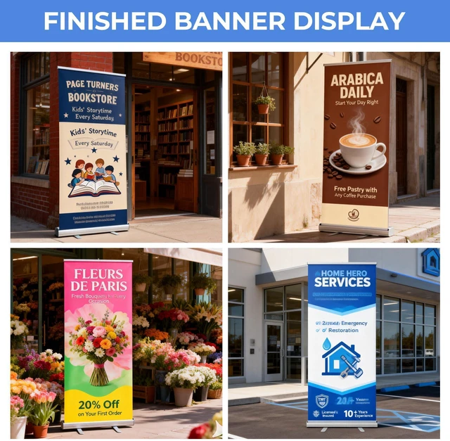Alt view image 12 of 14 - Custom Retractable Banner with Aluminum Frame,Portable and Durable 33"x81" Personalized Banners for Events,Promotion,Advertising,Birthday,Wedding (Style 2)