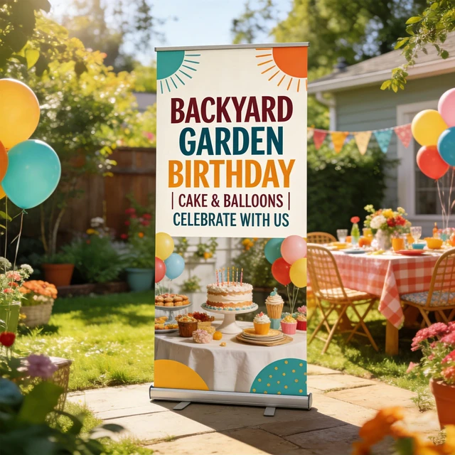 Alt view image 13 of 14 - Custom Retractable Banner with Aluminum Frame,Portable and Durable 33"x81" Personalized Banners for Events,Promotion,Advertising,Birthday,Wedding (Style 2)
