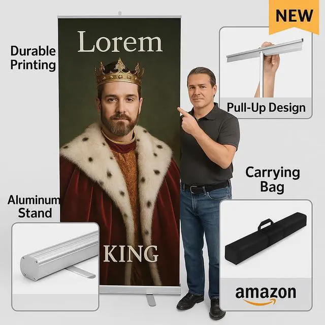 Alt view image 9 of 14 - Custom Retractable Banner (33" × 81") Portable Roll Up Stand, Easy Setup, Personalized Full Color Pop Up Banner with Carrying Case for Events & Promotions