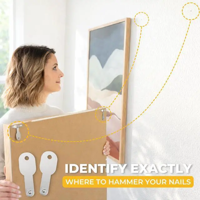 Alt view image 10 of 14 - Original ® Pro All-in-One Picture Hanging Kit, Level & Hardware | Zero Measuring Required, 85-Piece Hardware Kit, Works with Sawtooth Wire & D-Ring Hangers, Removable Level, Non-Slip Feet