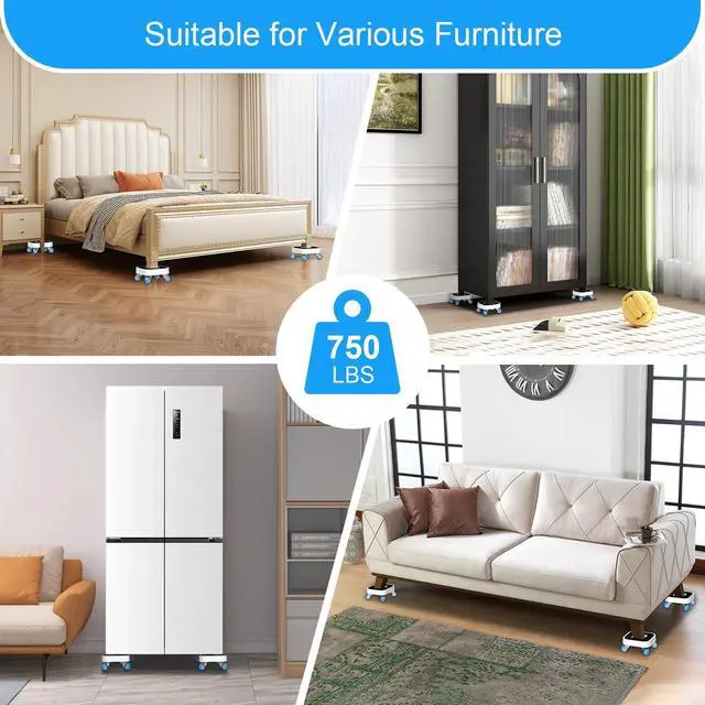 Alt view image 11 of 12 - New Upgrade Furniture Sliders - Furniture Movers with Wheels & Groove | Furniture Lift Mover Tool Set with 360° Rotatable Wheels - Furniture Dolly for Moving Heavy Duty Sofa Bed Supports to 750lb