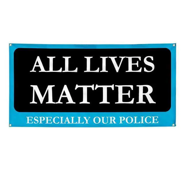 Alt view image 7 of 12 - Vinyl Banner Multiple Sizes All Lives Matter Especially Our Police Profession Outdoor Weatherproof Industrial Yard Signs Black 6 Grommets 36x72Inches