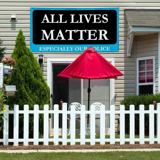Alt view image 9 of 12 - Vinyl Banner Multiple Sizes All Lives Matter Especially Our Police Profession Outdoor Weatherproof Industrial Yard Signs Black 6 Grommets 36x72Inches