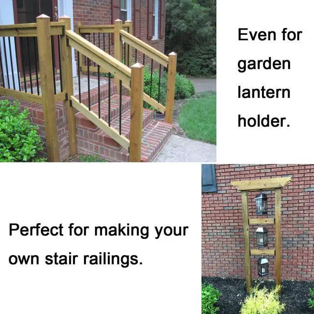 Alt view image 14 of 14 - 20pcs Deck Railing Brackets Connectors for 2x4 Railing Wood Post with 120pcs Wood Screws