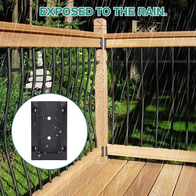 Alt view image 11 of 14 - 20pcs Deck Railing Brackets Connectors for 2x4 Railing Wood Post with 120pcs Wood Screws