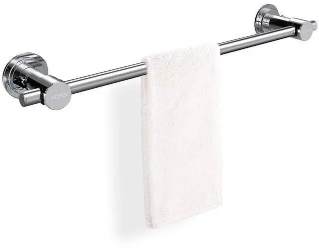 Alt view image 8 of 14 - 24 inch Suction Cup Towel Bar, Chrome | Repositionable & Powerful Vacuum Suction