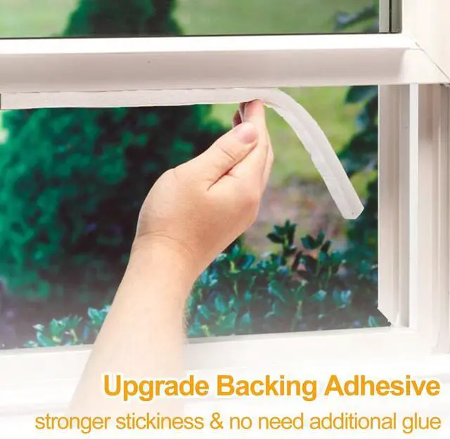 Alt view image 12 of 12 - High Density Foam Tape Air Conditioner Window Seal, 1x1 Inch Thick Foam Stripe with Adhesive for Window AC Insulation, Weather Stripping for Doors and Windows Insulation, AC Foam Tape, White