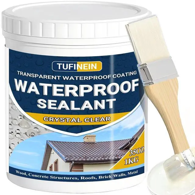 Alt view image 8 of 14 - Transparent Waterproof Coating, 35oz Invisible Waterproof Agent Indoor & Outdoor Sealant Water-Based Clear Sealant Roofs, Walls, Garden, Terraces
