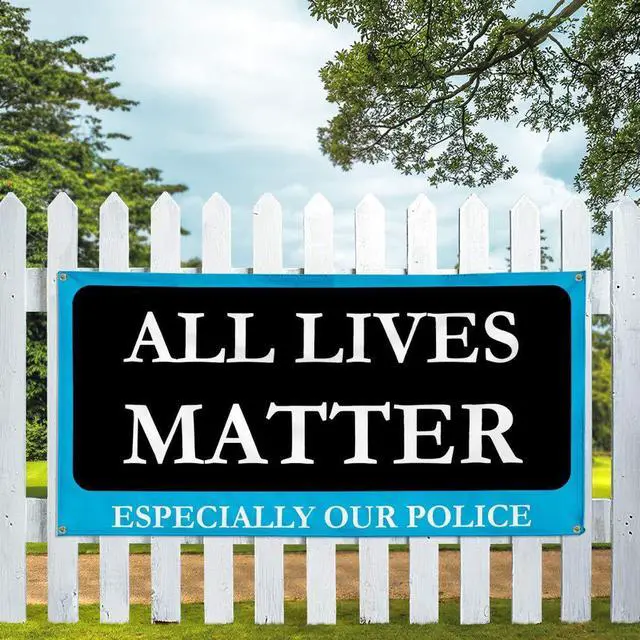 Alt view image 11 of 12 - Vinyl Banner Multiple Sizes All Lives Matter Especially Our Police Profession Outdoor Weatherproof Industrial Yard Signs Black 6 Grommets 36x72Inches