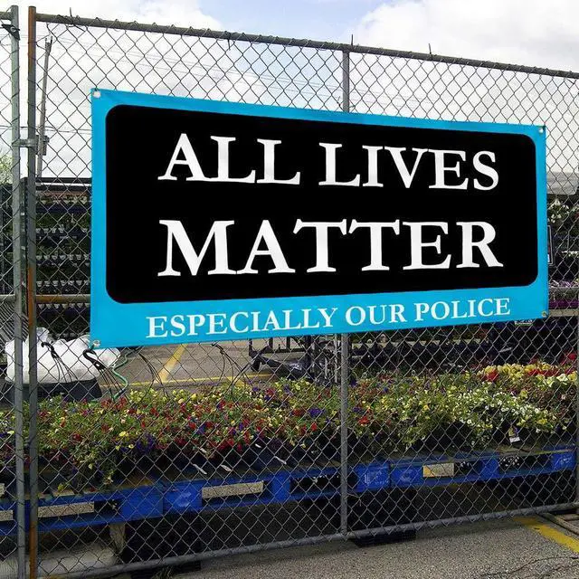 Alt view image 10 of 12 - Vinyl Banner Multiple Sizes All Lives Matter Especially Our Police Profession Outdoor Weatherproof Industrial Yard Signs Black 6 Grommets 36x72Inches