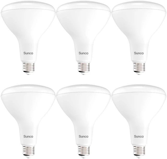 Alt view image 8 of 14 - Sunco 6 Pack BR40 LED Flood Light Bulb, E26, 17W=100W, 3000K Warm White | 1400LM, Dimmable, Indoor, Home, Bedroom, Kitchen Lighting, Recessed Can Light Bulbs, Medium Base, Recessed Flood Light Bulbs