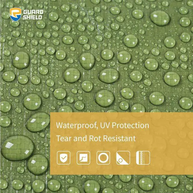 Alt view image 10 of 14 - Heavy Duty Tarp 12x16 Feet Green Multi Purpose Thick Waterproof Poly Tarp Cover 10mil