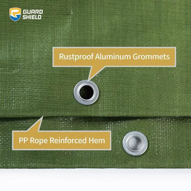 Alt view image 11 of 14 - Heavy Duty Tarp 12x16 Feet Green Multi Purpose Thick Waterproof Poly Tarp Cover 10mil
