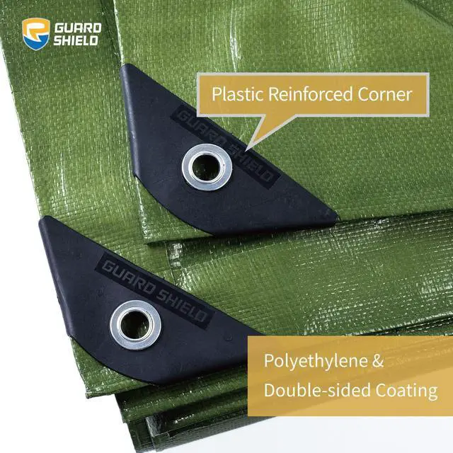 Alt view image 9 of 14 - Heavy Duty Tarp 12x16 Feet Green Multi Purpose Thick Waterproof Poly Tarp Cover 10mil