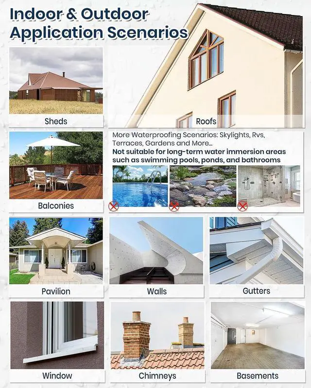 Alt view image 12 of 14 - Transparent Waterproof Coating, 35oz Invisible Waterproof Agent Indoor & Outdoor Sealant Water-Based Clear Sealant Roofs, Walls, Garden, Terraces