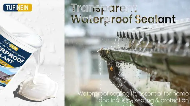Alt view image 14 of 14 - Transparent Waterproof Coating, 35oz Invisible Waterproof Agent Indoor & Outdoor Sealant Water-Based Clear Sealant Roofs, Walls, Garden, Terraces