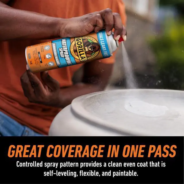 Alt view image 11 of 14 - Waterproofing Spray, Clear, Flexible Rubberized Sealant, 14 oz | Paintable and UV Resistant, Seals Water, Air, and Moisture, Ideal for Roofs, Gutters, Skylights, RVs, Windows
