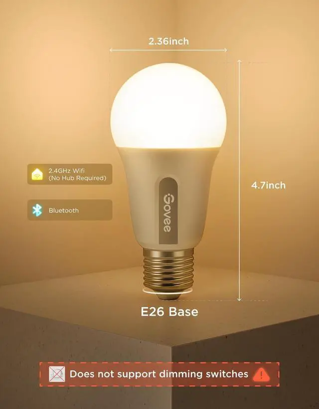 Alt view image 11 of 14 - Smart Light Bulbs, A19 Color Changing Light Bulb, 800 LM, E26 Base | Works with Matter, Alexa and Google Assistant, 16 Million Colors RGBWW, WiFi & Bluetooth LED Light Bulbs, Music Sync, 4 Pack