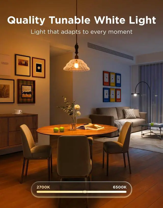 Alt view image 12 of 14 - Smart Light Bulbs, A19 Color Changing Light Bulb, 800 LM, E26 Base | Works with Matter, Alexa and Google Assistant, 16 Million Colors RGBWW, WiFi & Bluetooth LED Light Bulbs, Music Sync, 4 Pack