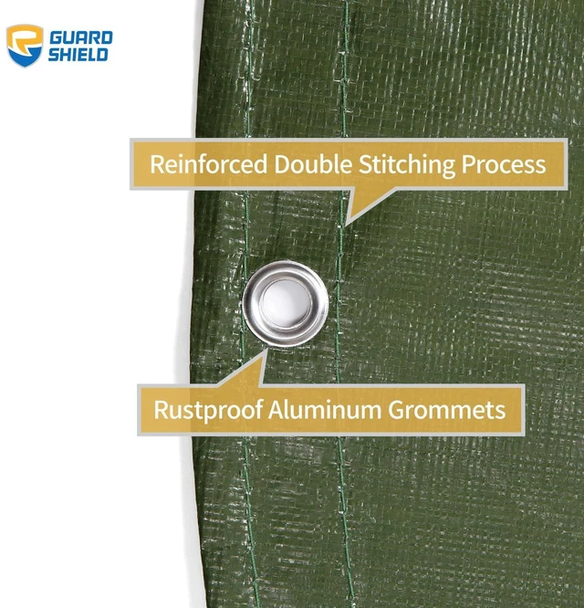Alt view image 10 of 14 - Round Tarp 12 Feet Waterproof Heavy Duty Circle Tarps for Under Pool Green/Silver Multi Purpose Circular Outdoor Cover