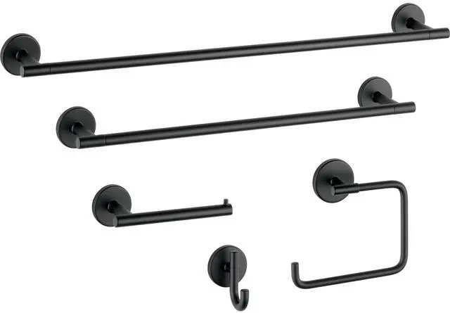 Alt view image 10 of 14 - Towel Rack | 24 Inch Matte Black Towel Bar for Bathroom, Kitchen | Trinsic Accessories