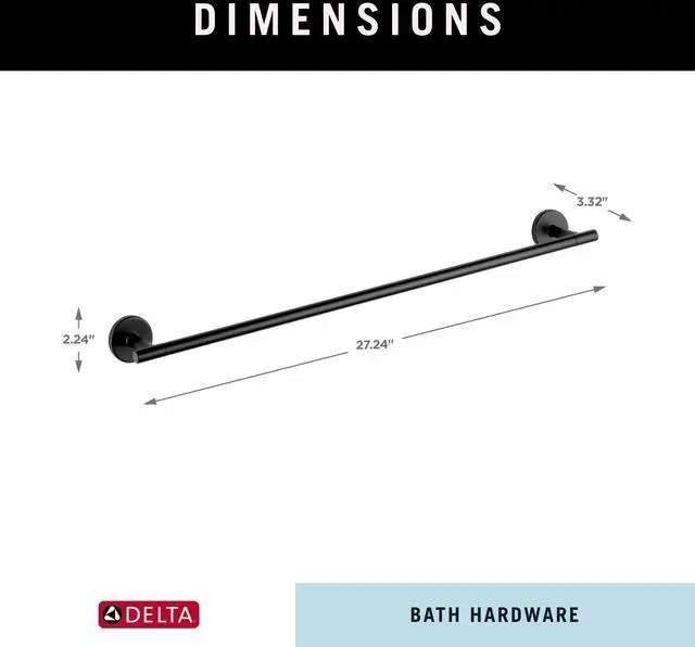 Alt view image 14 of 14 - Towel Rack | 24 Inch Matte Black Towel Bar for Bathroom, Kitchen | Trinsic Accessories