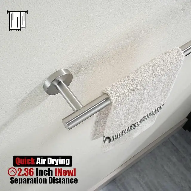 Alt view image 13 of 14 - Bath Towel Bar, 20.5 Inch 304 Stainless Steel Thicken 0.8mm Towel Rack Bathroom, Towel Holder Brushed Finished Wall Mount, Useable Length 18 Inch TB110L18-BN