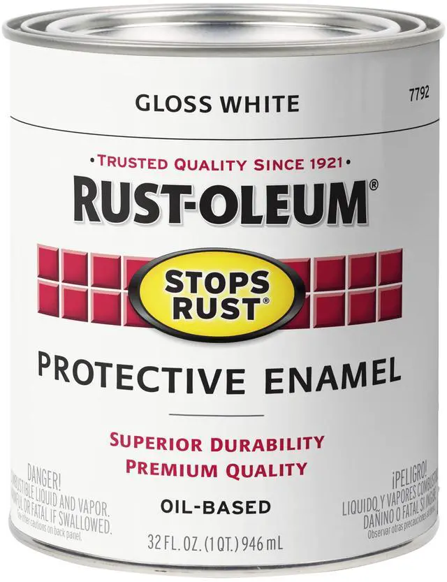 Alt view image 8 of 14 - Stops Rust Brush On Protective Enamel Paint, Gloss White | Rust and Corrosion Resistant, Indoor and Outdoor Durability, Beautiful, Long-Lasting Finish on Metal, Wood and More, Quart