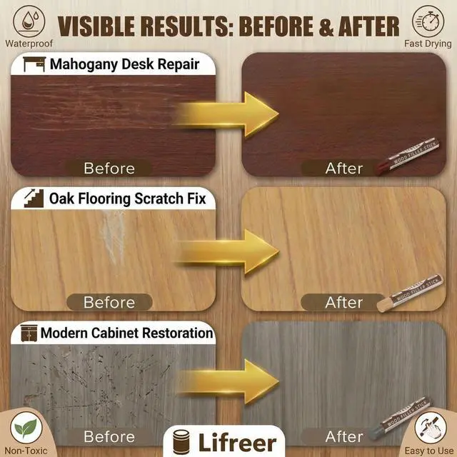 Alt view image 13 of 14 - Wood Filler Sticks,16 Colors Wood Crayons for Scratches, Scuffs, Cracks, Stains and Holes, Furniture Wax Crayons Pen for Touch Up Furniture, Floors, Cabinets, Tables, and Doors
