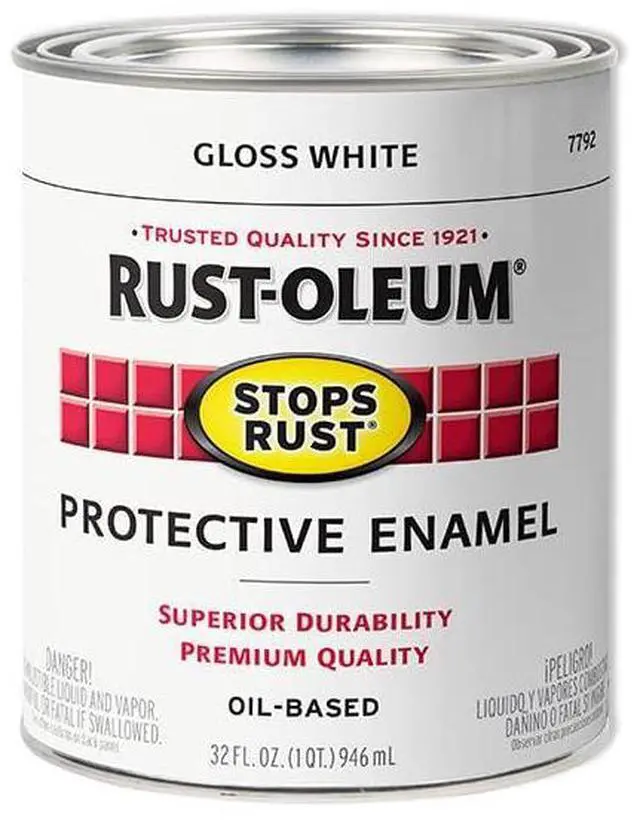 Alt view image 9 of 14 - Stops Rust Brush On Protective Enamel Paint, Gloss White | Rust and Corrosion Resistant, Indoor and Outdoor Durability, Beautiful, Long-Lasting Finish on Metal, Wood and More, Quart