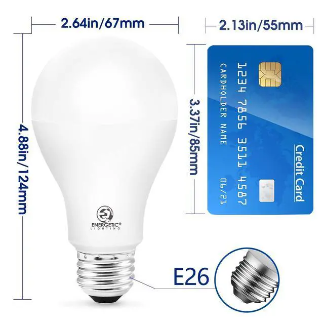 Alt view image 9 of 14 - 150 Watt LED Light Bulb, Super Bright A21 Daylight 5000K, Non-Dimmable, 2300lm, High Lumen Light Bulbs, UL Listed, 2-Pack