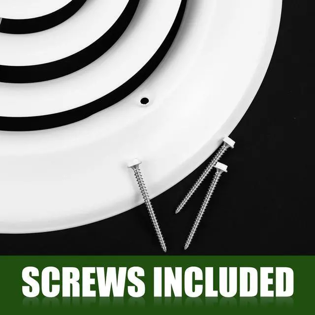 Alt view image 11 of 14 - 2 Pcs 6" Round Ceiling Diffuser, HVAC Vent Round Cover with Screws | Outer Dimensions: 9-15/16", Replacement Exhaust Fan Covers for Home Office, Sturdy Steel, Easy Installation, Keep Air Fresh